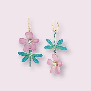 Betsey Johnson Dragonfly Mismatch Earrings